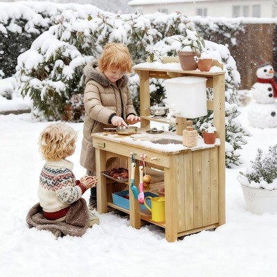 Tiny Land® Mud Kitchen - DuoPlay Outdoor Play Kitchen for Kids