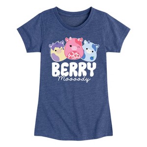 Girls' - Squishmallows - Berry Moooody Fitted Short Sleeve Graphic T-Shirt - 1 of 4