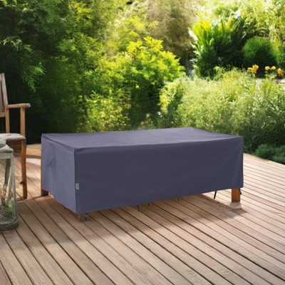 Premium Waterproof Dark Gray Outdoor Patio Table Cover, 180" Wide