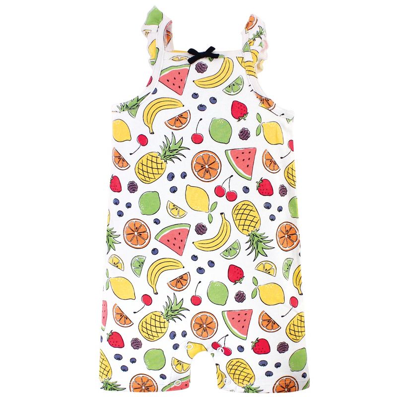 Touched by Nature Baby Girl Organic Cotton Rompers 3pk, Fruit, 4 of 6