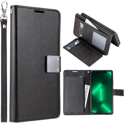 Entronix Case Compatible with Pixel 7 - Foldable Leather Wallet, Card Holder & Lanyard