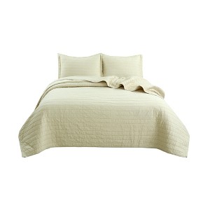Marcielo 3PCS Stitching Cotton Quilt Bedspread Set - 1 of 4