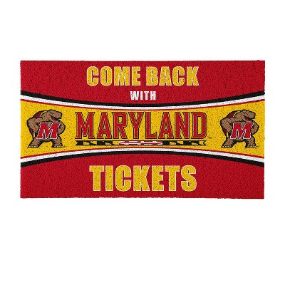 Evergreen Come Back with Tickets University of Maryland 28" x 16" Woven PVC Indoor Outdoor Doormat