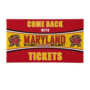 Evergreen Come Back with Tickets University of Maryland 28" x 16" Woven PVC Indoor Outdoor Doormat - 1 of 4