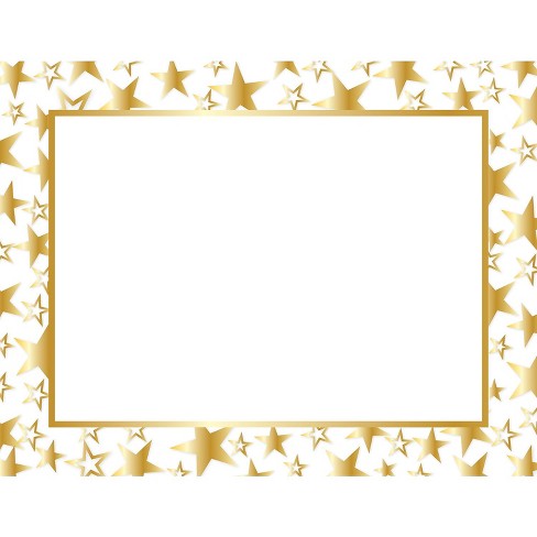 Gold Border Blank Certificate Paper - 100 Pack - 8.5 x 11 Certificates for Printer Awards
