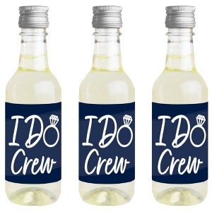 Big Dot of Happiness Navy Blue Elegantly Simple - Mini Wine & Champagne Bottle Label Stickers - Wedding or Bridal Shower Guest Party Favor Gift 16 Ct - 1 of 4