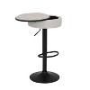 PAGED Modern Swivel Bar Stools Set of 2 PU Leather Counter Height Bar Stools with Back and Metal Legs for Dining Room - 3 of 4