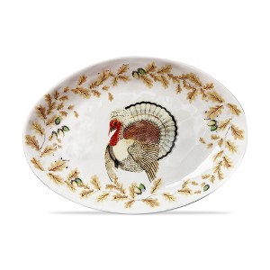 tag Turkey + Leaves Deep Oval Platter - 1 of 4