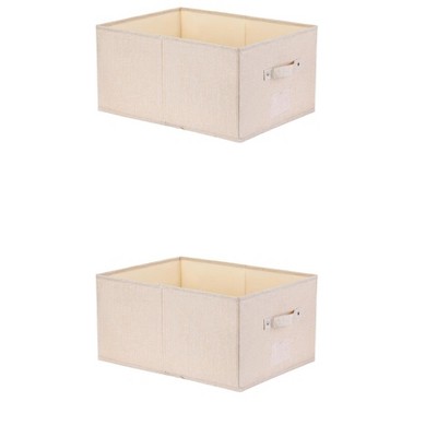 REGALWOVEN Fabric Foldable Closet Storage Bins with Handles 2 Pcs