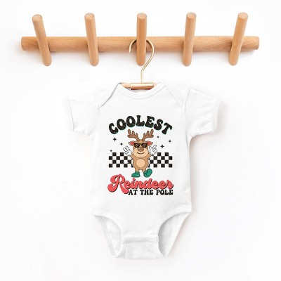 The Juniper Shop Coolest Reindeer In The Pole Baby Bodysuit - 12 Month - White