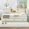Whisen Twin Size L-Shaped Wooden Bed Frame & Corner Bed Captain Bed with Drawer and and Bookcase - 3 of 4