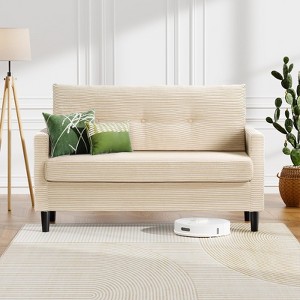 Dyonery 58" Comfort Sofa, Luxurious Velvet Compact Couch with Deep Seating and Pocket Springs, Durable Hardwood Frame, No-Tools Assembly - 1 of 4