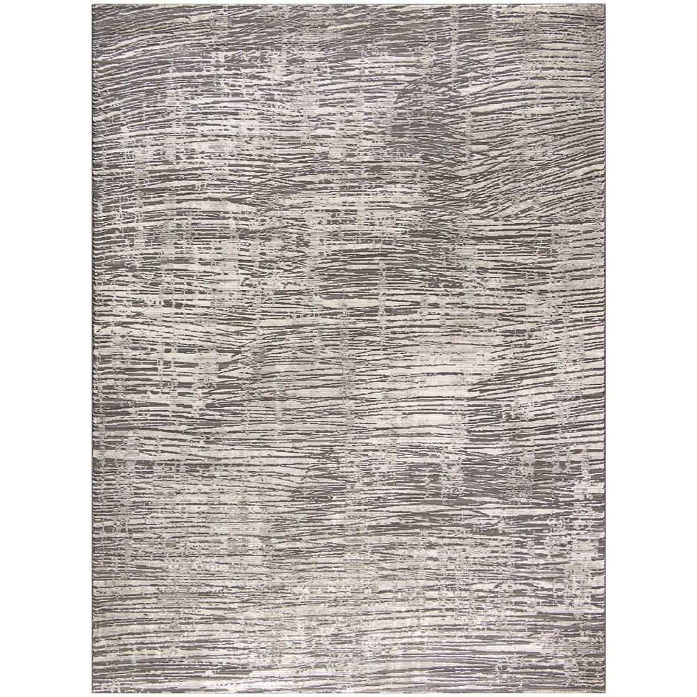 Photos - Doormat Nourison 9'x12' Modern Abstract Sustainable Woven Area Rug with Lines Gray 