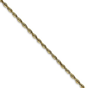 Black Bow Jewelry 2mm, 10k Yellow Gold Lightweight D/C Rope Chain Necklace - 1 of 4