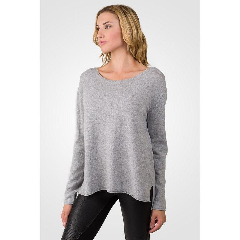J CASHMERE Women's 100% Cashmere Dolman Sleeve Pullover High Low Sweater, 3 of 6