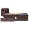 56-inch Outdoor Rectangular Fire Pit Table Propane for Outside Patio with Tank Cover and Windshield cover - 2 of 4
