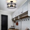DORESshop 16.5 in. 4-Light Matte Black Industrial Flush Mount with Metal Shade and No Bulbs Included 1-Pack - 3 of 4