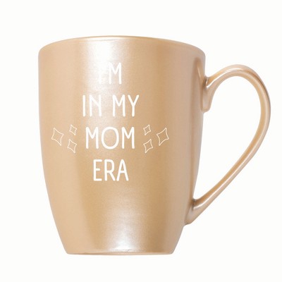 Elanze Designs In My Mom Era 10 ounce New Bone China Coffee Tea Cup Mug, Pearlescent Sand