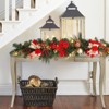 6 ft  Christmas Garland, Operated Xmas Garland with 20 s Ball Ornaments Ribbons Bows for Mantle Table Centerpiece Indoor Outdoor Home - 3 of 4