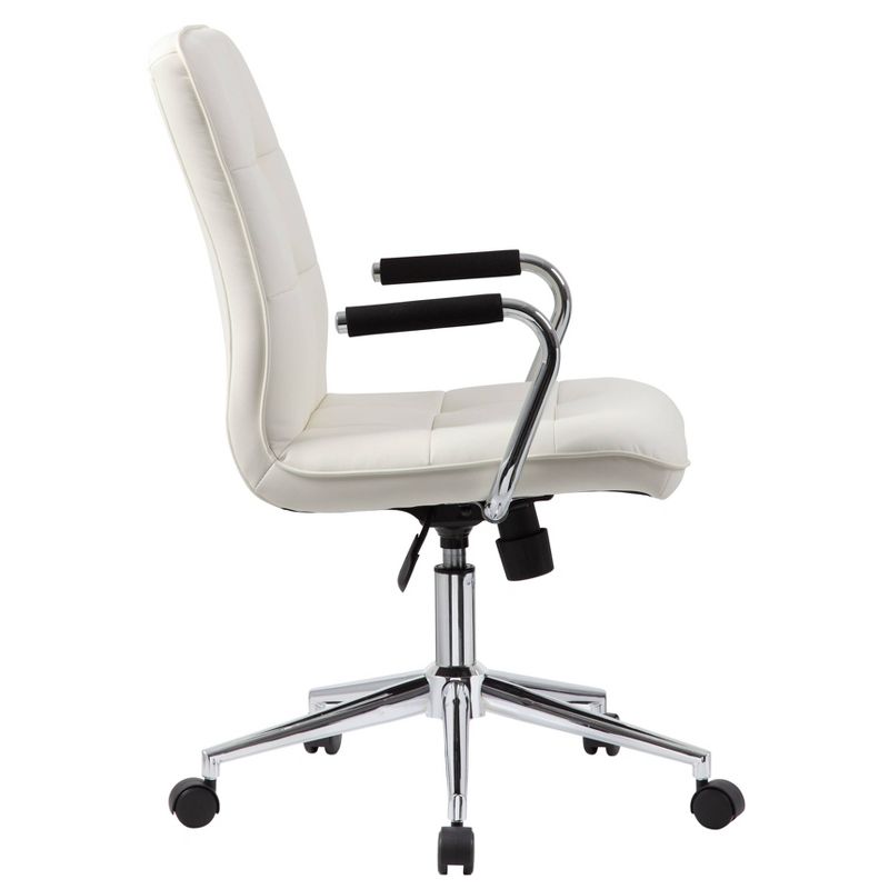 Modern Office Chair with Chrome Arms White - Boss Office Products, 5 of 9