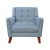 Mid-Century Modern Tufted Armchair, 30.5" Fabric Accent Chair with Flared Arms & Wood Legs for Living Room Bedroom-3irtyhousy - 3 of 4