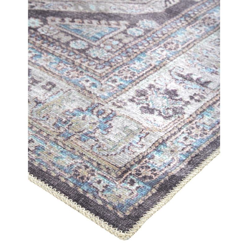 Percy Transitional Medallion Gray/Taupe/Blue Area Rug, 3 of 8