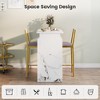 Bar Table and Chairs for 2, Dining Room Table with Double Tier Wine Rack and Glasses Hanging - 4 of 4
