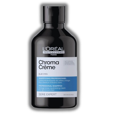 L'oreal Serie Expert Chroma Creme BLUE DYES Neutralizing Shampoo Against Orange Undertones | Loreal Cream Blue-Color Molecule-(10.1 oz)