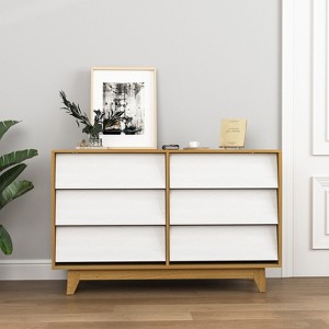 Hommoo 6 Drawers Double Dresser for Bedroom White - 1 of 4