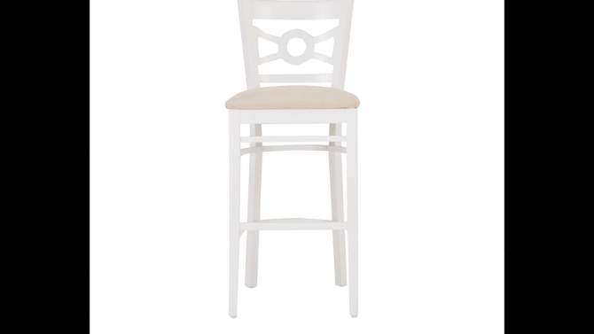Set of 2 Teresa Ultra Suede Padded Seat Barstools White/Gray - Linon, 2 of 13, play video