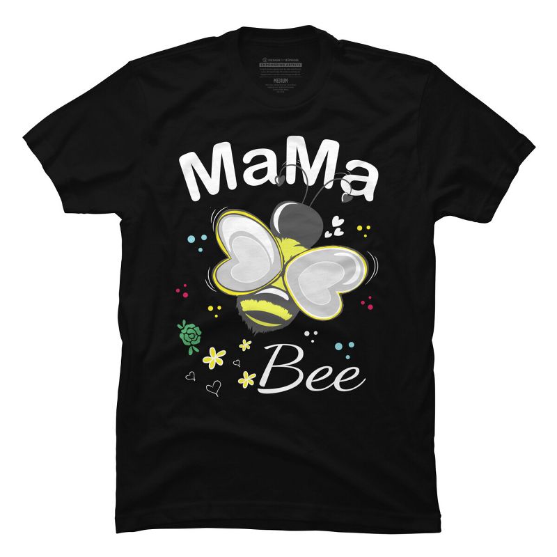 Men's Design By Humans Mama Bee Floral Pattern By Aminemangaka1 T-Shirt, 1 of 3