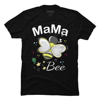 Men's Design By Humans Mama Bee Floral Pattern By Aminemangaka1 T-Shirt