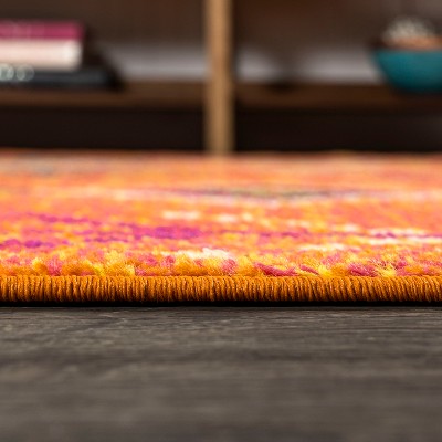 Tribal Love Geometric Orange Multi 3x5 Feet Area Rug