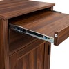 ORRD Brown Walnut Wine Bar Cabinet with Hutch & Drawer | Modular Buffet Storage for Dining Room, Living Room | Sideboard with Display Shelf - 4 of 4