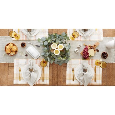 Modern Fall Plaid Cotton Placemat Set, 13x19, 4 Count
