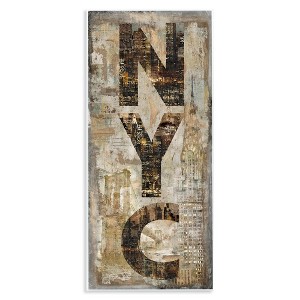Stupell Industries New York City Montage Collage Wall Plaque Art, 7" x 17" - 1 of 4