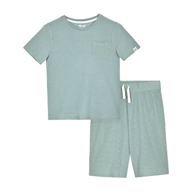 Sleep On It Boys 2-Piece Short-Sleeve Textured Knit Pajama Shorts Sleep Set