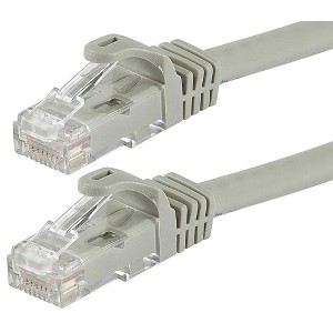 Monoprice Cat6 Ethernet Patch Cable - 0.5 Feet - Gray | Network Internet Cord - RJ45, Stranded, 550Mhz, UTP, Pure Bare Copper Wire, 24AWG - Flexboot - 1 of 4