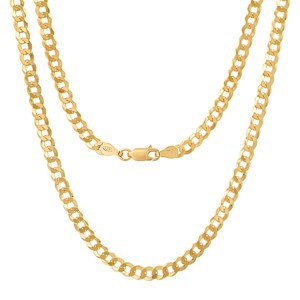 Steeltime unisex sterling silver diamond cut curb link chain necklace. Color Options: Silver, Gold, Two-Tone - 1 of 3