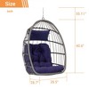 Okak PE Wicker Egg Swing Chair,Modern Hammock SwingChair,Outdoor Hanging Chair for Patio,Garden,Backyard,Porch - 3 of 4