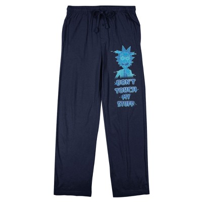 Rick & Morty Don't Touch My Stuff Men's Navy Sleep Pajama Pants