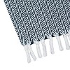 Americanflat 50x60 Throw Blanket - Soft and Breathable Cotton Throw Blanket for Couch, Bed, Chair - Navy Blue and White Herringbone Design - 3 of 4