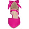 Allegra K Women's Satin Upper Pointed Toe Bow Decor Stiletto Heels Pumps - 2 of 4