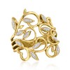 Ross-Simons 0.10 ct. t.w. Diamond Leaf Ring in 14kt Yellow Gold - 4 of 4