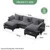 3-Seater Sectional Sofa with Footstool, Deep Corduroy Sofa, Double Cushions, Plush Back and Armrest Pillows, Comfortable Cloud Sofa for Living Room - 2 of 4