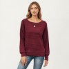 Anna-Kaci Women's Long Sleeve Striped Knit Sweater with Boat Neckline and Relaxed Fit - 4 of 4