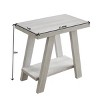 Syemin End Tables Wood Storage End Table Nightstand with Shelf Sofa Storage Side Table Bedside Tables for Small Space, White, 23.5"*14"*22" - 4 of 4