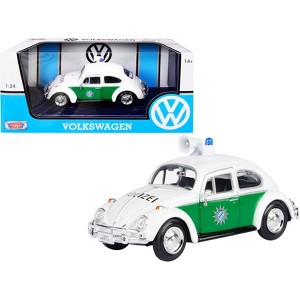1966 Volkswagen Beetle German Police Car White and Green 1/24 Diecast Model Car by Motormax - 1 of 3