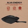 Alva Energy Ceramic Nonstick Griddle Pan 11"x11" Non Toxic Grooved Ridges Seasoned Square Grill Pan, Compatible with All Stovetops & Induction Safe - 4 of 4