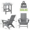 GARPROVM 2 Adirondack Chairs with Side Table HDPE Weather-Resistant Outdoor Patio Furniture - 2 of 4
